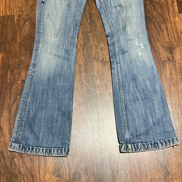ANTIK DENIM JEANS Vintage 90s Y2K Fashion  embroidered back pocket size 28 EUC - Picture 3 of 16
